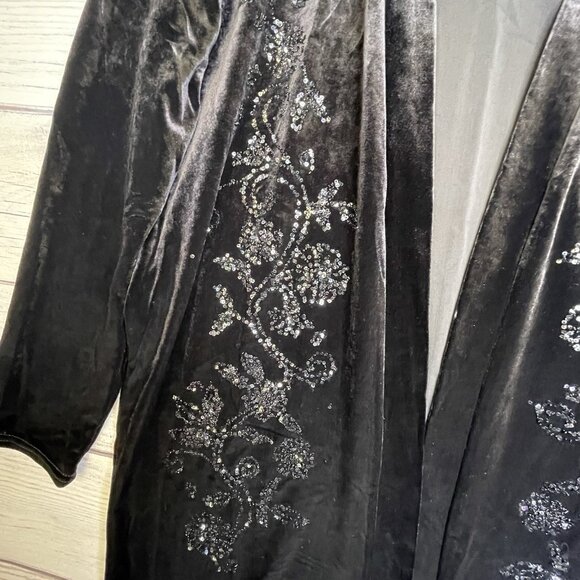 Vintage Must Velvet Cardigan Size XL Sequins Fairy Grunge Whimsical Goth BOHO - Picture 6 of 11